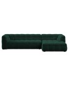 Canapé d'angle droit Velours Vesta 5 places vert bouteille - 320x170x68 cm