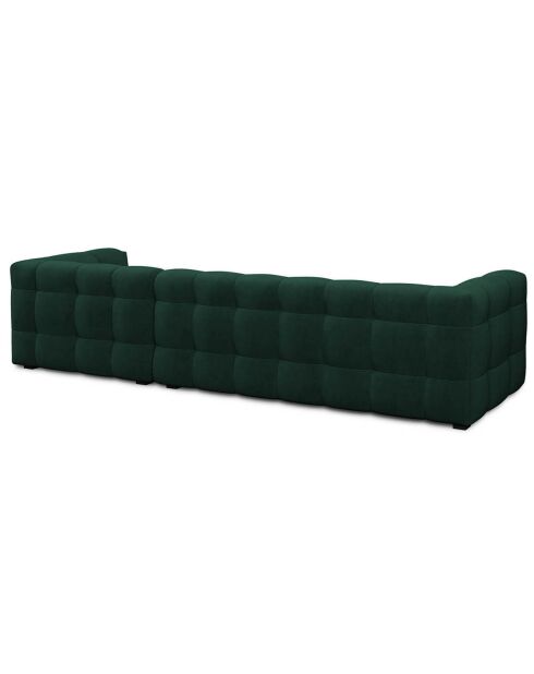 Canapé d'angle droit Velours Vesta 5 places vert bouteille - 320x170x68 cm