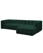 Canapé d'angle droit Velours Vesta 5 places vert bouteille - 320x170x68 cm