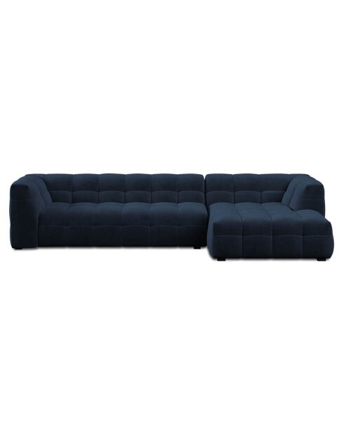Canapé d'angle droit Velours Vesta 5 places bleu roi - 320x170x68 cm