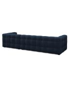 Canapé d'angle droit Velours Vesta 5 places bleu roi - 320x170x68 cm