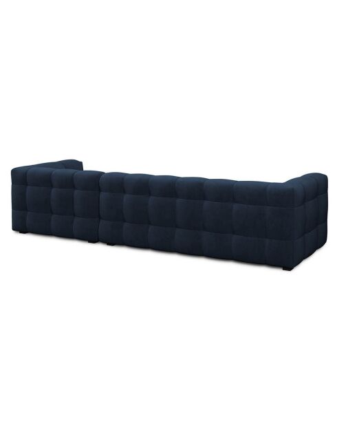 Canapé d'angle droit Velours Vesta 5 places bleu roi - 320x170x68 cm