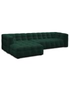 Canapé d'angle gauche Velours Vesta 5 places vert bouteille - 320x170x68 cm