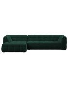Canapé d'angle gauche Velours Vesta 5 places vert bouteille - 320x170x68 cm