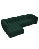 Canapé d'angle gauche Velours Vesta 5 places vert bouteille - 320x170x68 cm