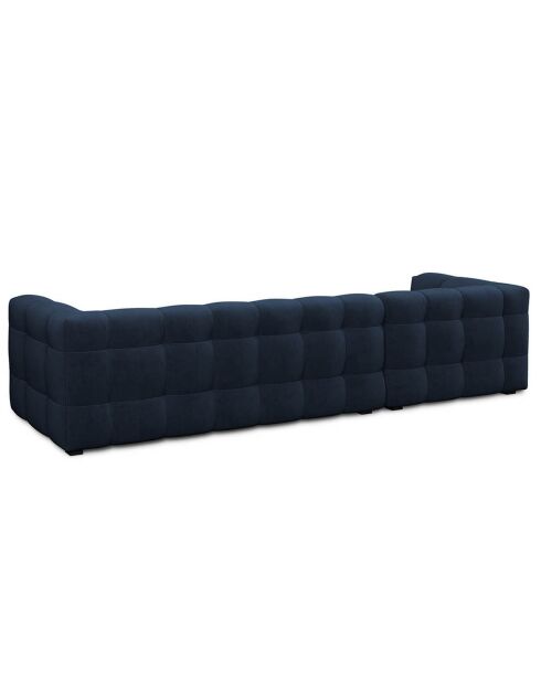 Canapé d'angle gauche Velours Vesta 5 places bleu roi - 320x170x68 cm