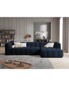 Canapé d'angle droit Velours Vesta 5 places bleu roi - 320x170x68 cm