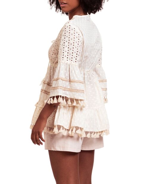 Blouse Lucie blanc/beige