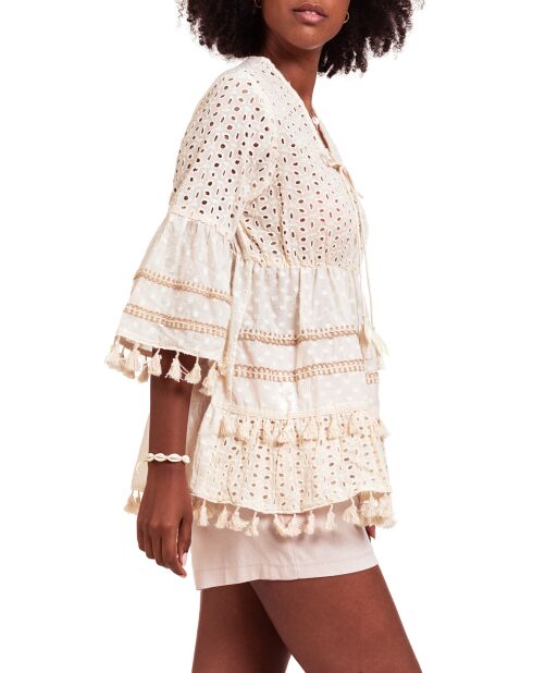 Blouse Lucie blanc/beige