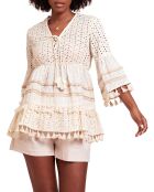 Blouse Lucie blanc/beige