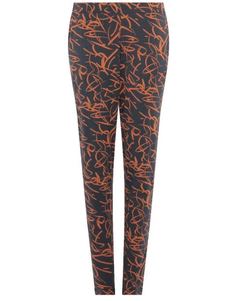 Pantalon de pyjama Volcano imprimé noir/orange