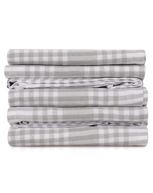 10 grau/weiße Küchentücher - 45x65 cm