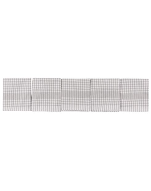 10 Torchons de cuisine gris/blanc - 45x65 cm