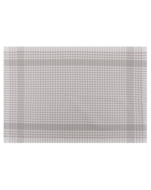 10 Torchons de cuisine gris/blanc - 45x65 cm