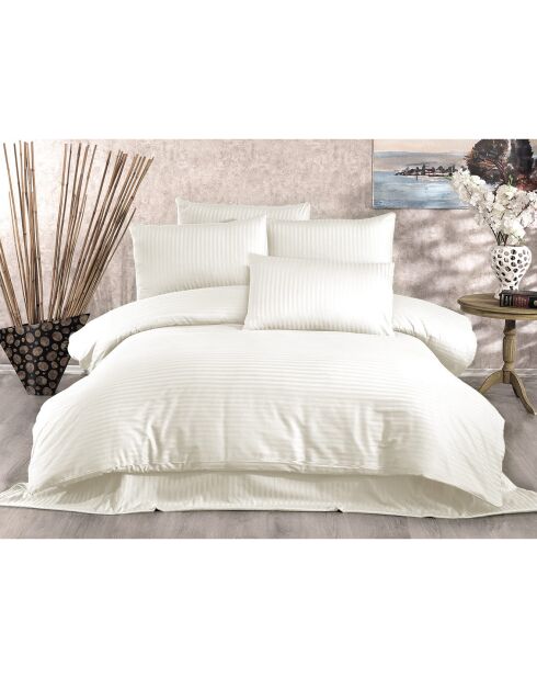 Parure housse de couette Lylium crème