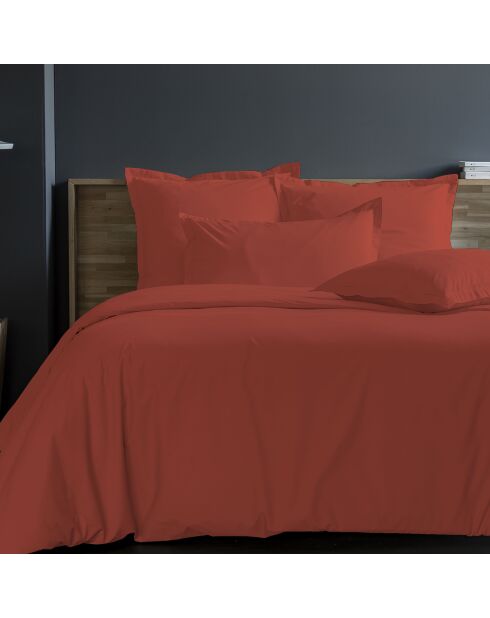 Housse de couette 100% Percale de Coton argile
