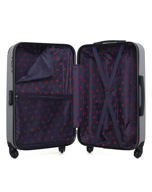Valise Moyen Séjour 4 roues simples Hambourg 65 cm grise