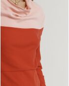 Pull Arctique bicolore brique/rose pâle