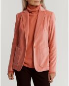 Veste blazer en Velours de Coton Bologo rose