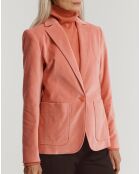 Veste blazer en Velours de Coton Bologo rose