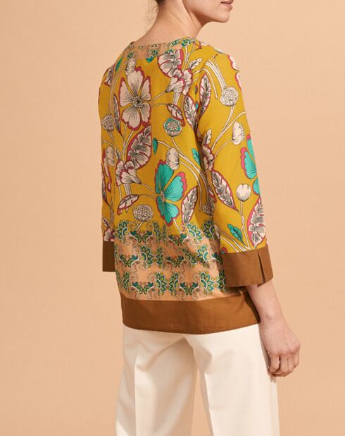 Blouse Calcuta en Coton imprimée  jaune