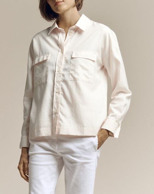 Chemise Canada à petits carreaux rose poudré