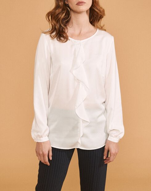 Chemise Ciano à volant beige neige
