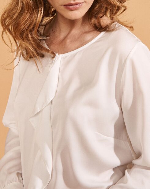 Chemise Ciano à volant beige neige