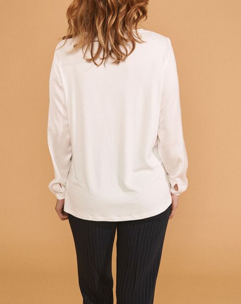 Chemise Ciano à volant beige neige