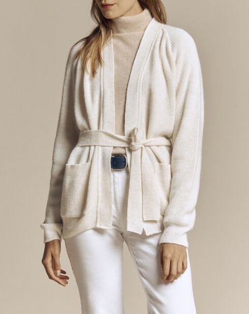 Gaello ecrufarbene Weste aus einer Mischung aus Wolle und recycelter Baumwolle