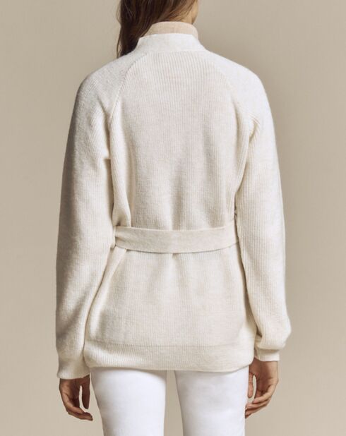 Gaello ecrufarbene Weste aus einer Mischung aus Wolle und recycelter Baumwolle