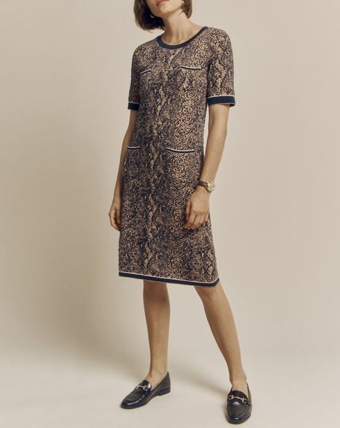 Robe droite en Laine mélangée Operette bleu marine