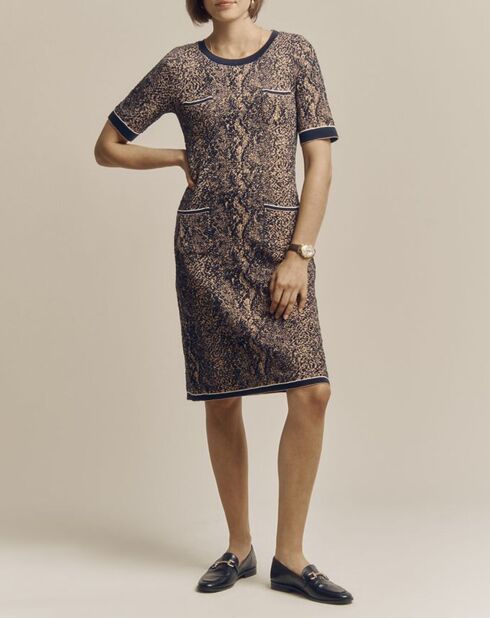 Robe droite en Laine mélangée Operette bleu marine