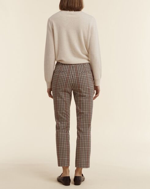 Pantalon Padelta 7/8 ème à carreaux beige