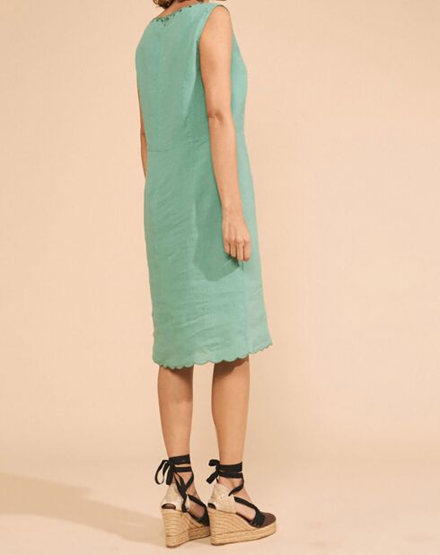 Regalo-Kleid Amazoni grün aus 100% Leinen