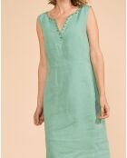 Robe 100% Lin Regalo vert amazoni