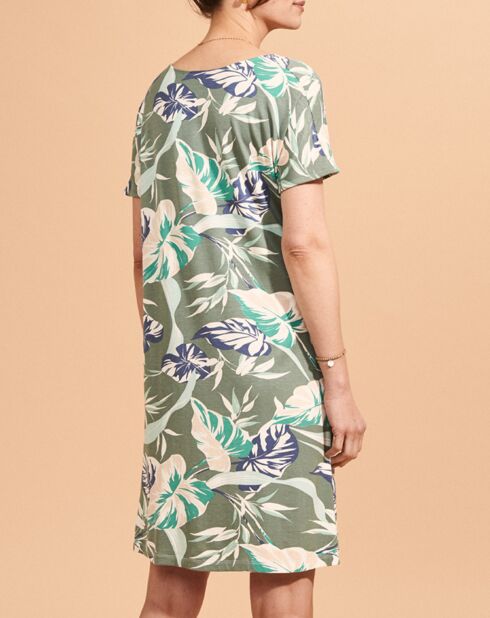 Robe Ribera imprimée kaki/marron