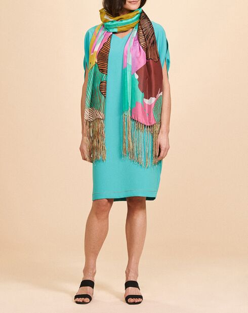 Robe Rilua droite kimono turquoise amazoni