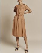 Robe Rivelyn ample et fluide taupe