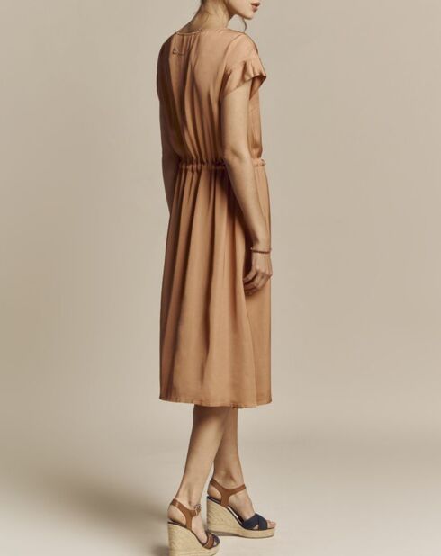 Robe Rivelyn ample et fluide taupe