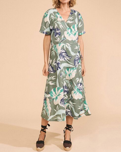 Robe longue 100% Lin Rolling kaki/marron