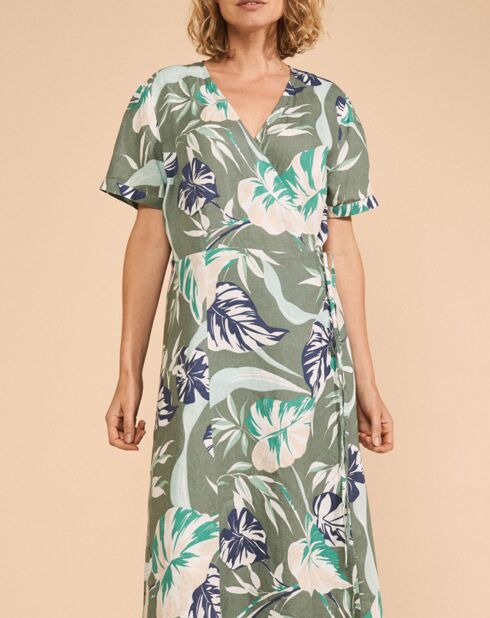 Robe longue 100% Lin Rolling kaki/marron
