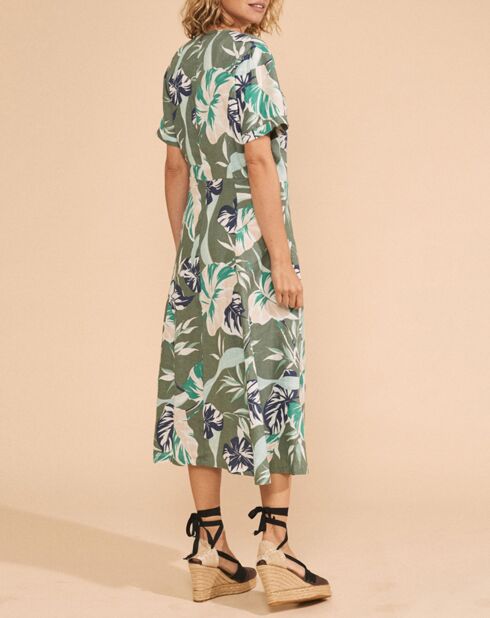 Robe longue 100% Lin Rolling kaki/marron