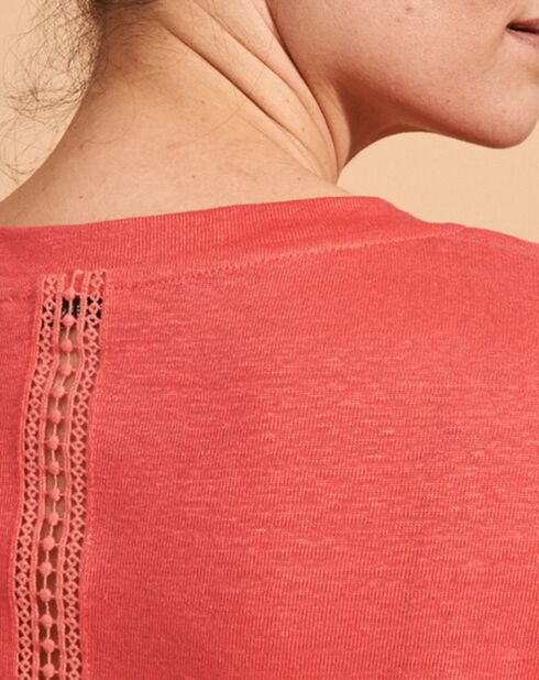 T-Shirt en Lin mélangé Tilt rose fuchsia