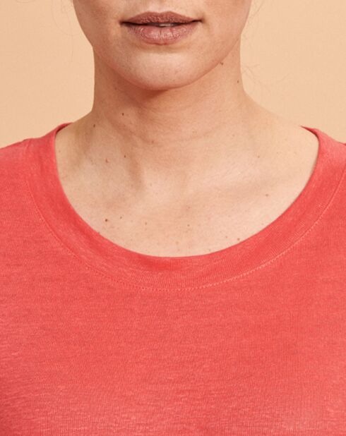 T-Shirt en Lin mélangé Tilt rose fuchsia