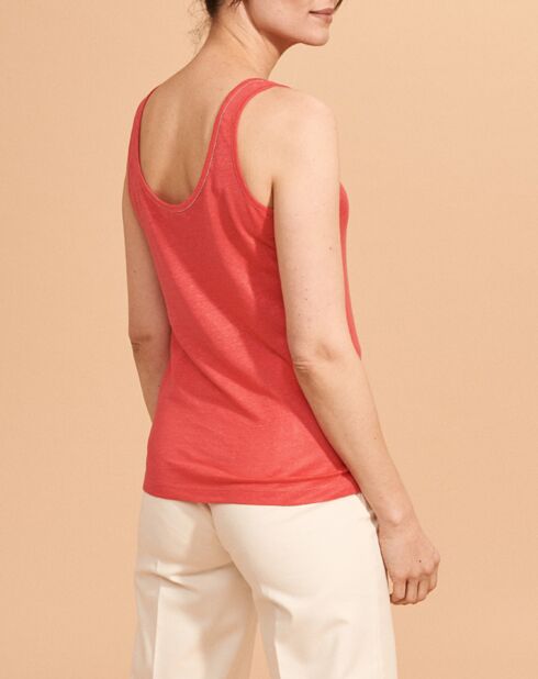 Débardeur en Lin mélangé Twin rose fuchsia