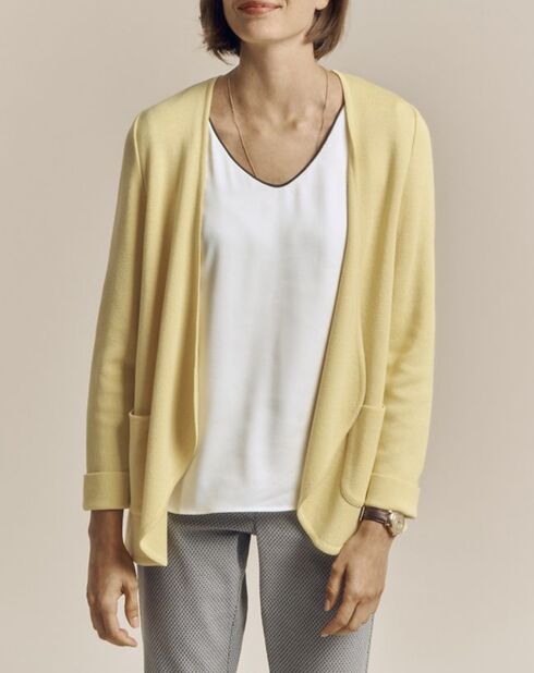 Veste en Laine mélangée Vague jaune mimosa