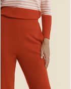 Pantalon droit en Laine mélangée Yao rouge