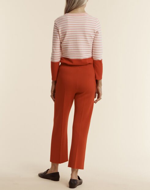 Pantalon droit en Laine mélangée Yao rouge