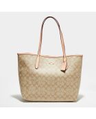 Sac cabas City beige/rose - 28.9x15.9x32.9 cm